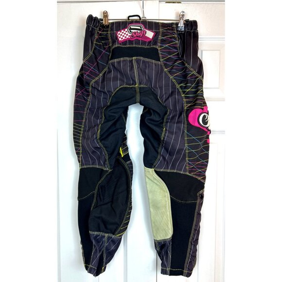 Shift by Fox Racing Motocross Pants Women’s Size 6 Leather Patch Black Pink - Picture 5 of 16